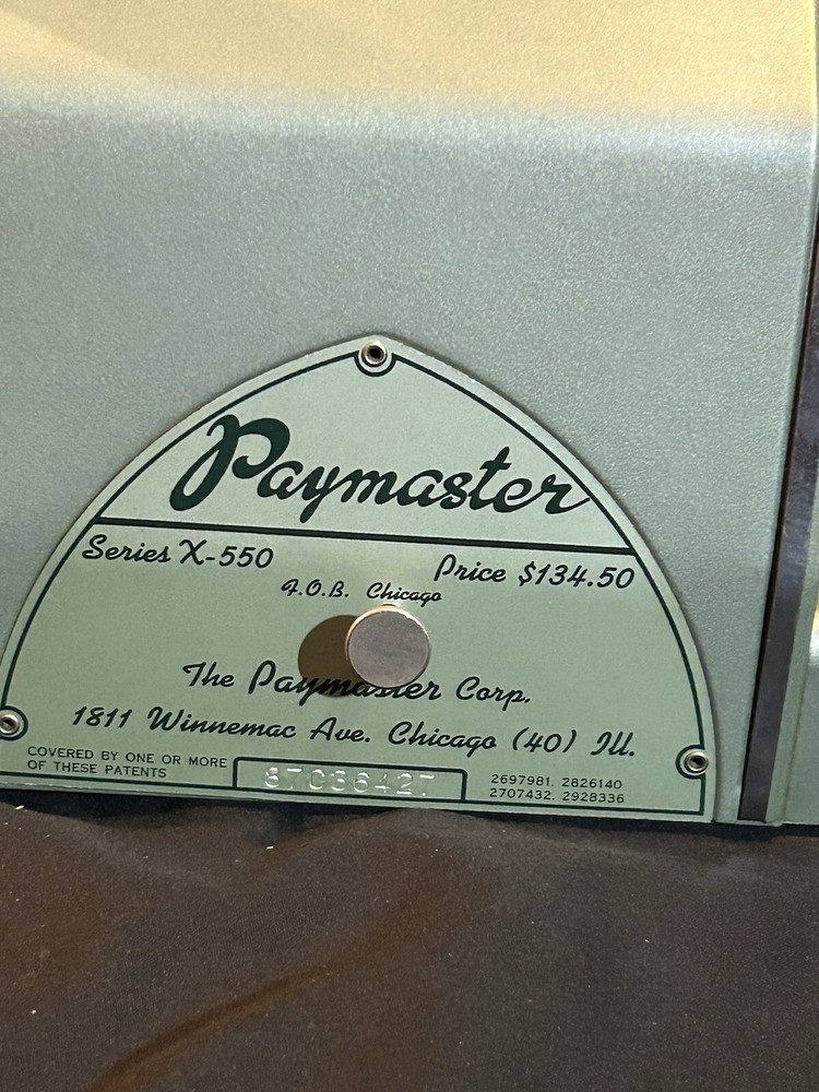 Vintage Paymaster Series X-550 Check Writer