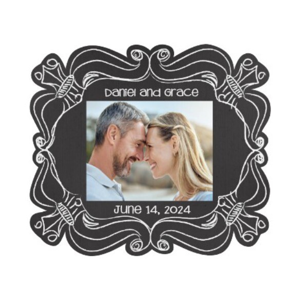 Black Frame Wedding Stickers - Set of 25