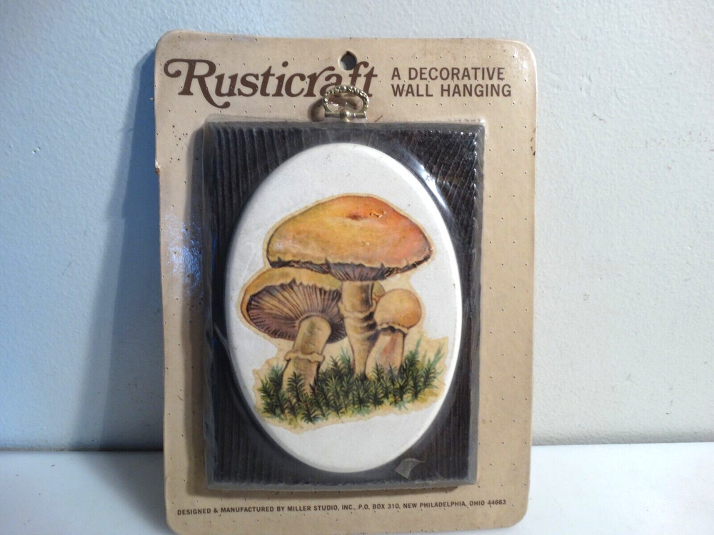 rusticicraft wall hanging plaque -mushroom 7 1/2" x 5 1/2"