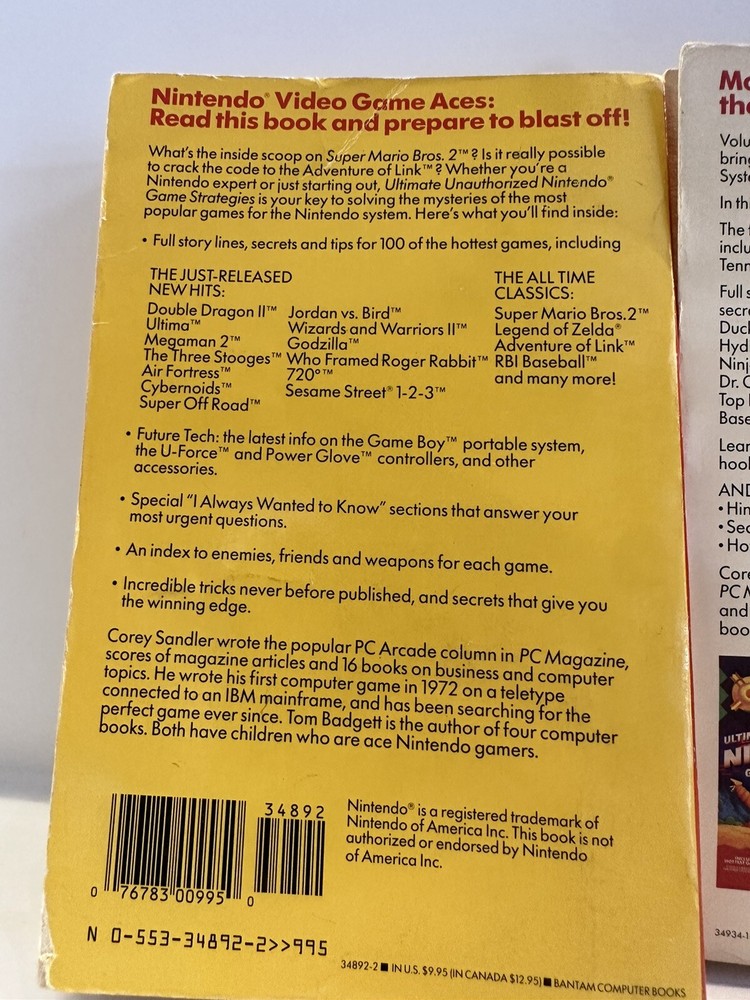 Ultimate Unauthorized Nintendo Game Stratergies -1 ,2 & Nintendo Secrets Book!