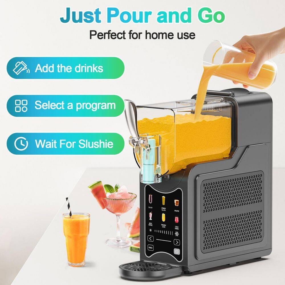 Denjol 76 oz. Grey Snow Cone Machine Frozen Drink Maker with 5 Preset Programs