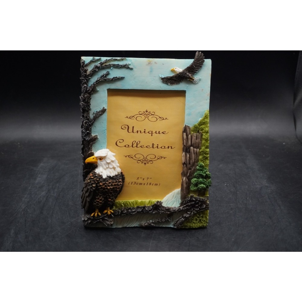 5x7" Resin Photo Frame Bald Eagle Forest