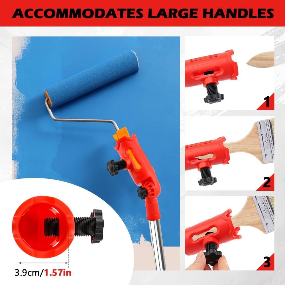 Multi-Angle Paint Brush Extender,Paint Edger Tool for High Ceilings, Red