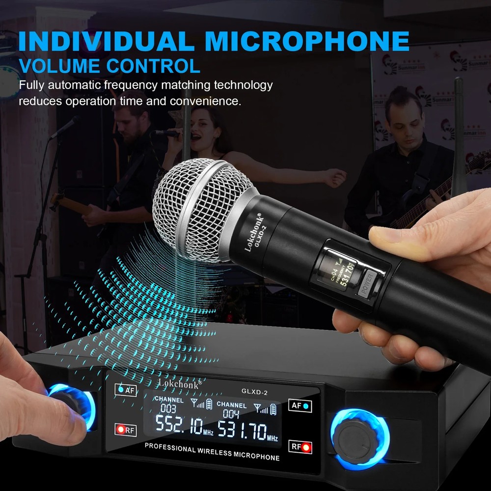 GLXD2 Professional Wireless Microphone system Dual Channel UHF Fixed Frequency C