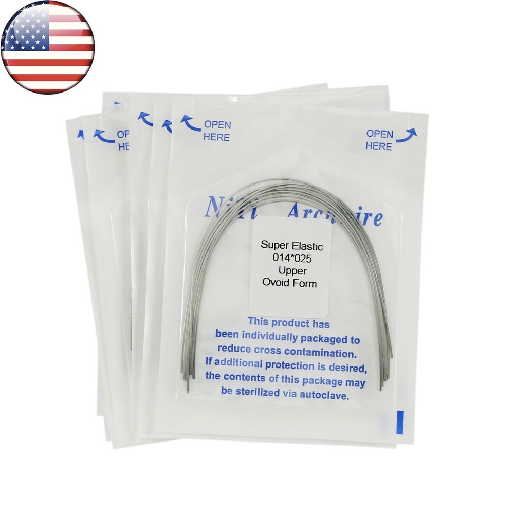 US 10Pack Dental Ortho Arch Wire Round/Rectangular Niti Elastic Ovoid Form