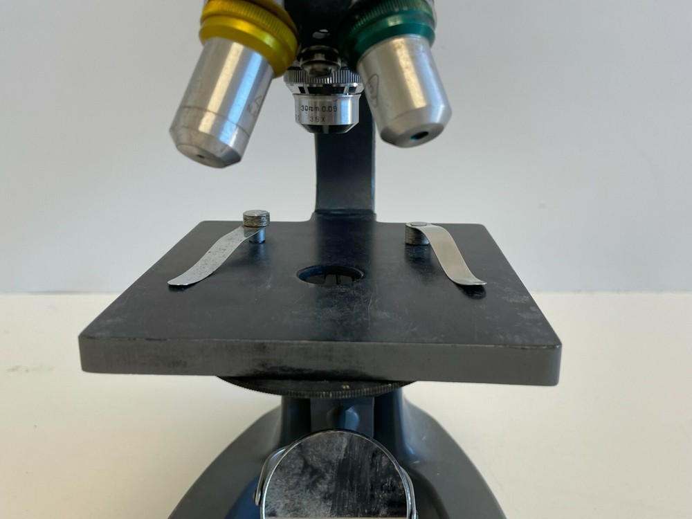 Vintage Bausch & Lomb B&L Microscope with Objectvies