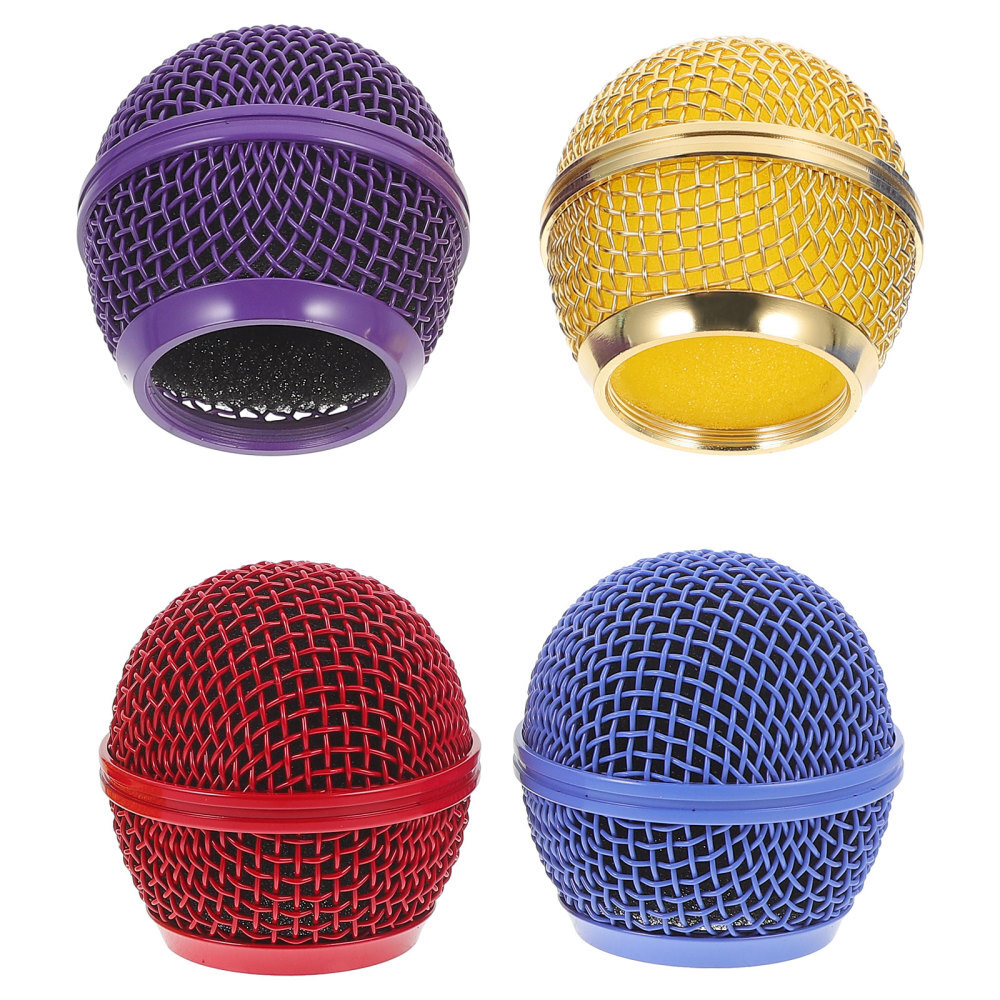 4 Pcs Sm58 Microphone Head Grill Replacement Colored Grille