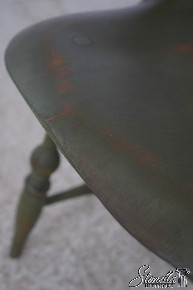 71105: Bench Made Green Painted Loop Back Windsor Armchair