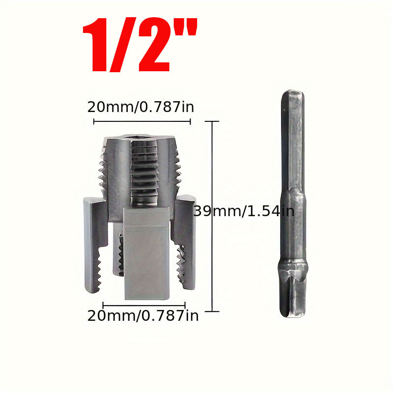 Integrated Internal & External Pipe Threading Tool, For 1/2'' 3/4'' Water Pipe