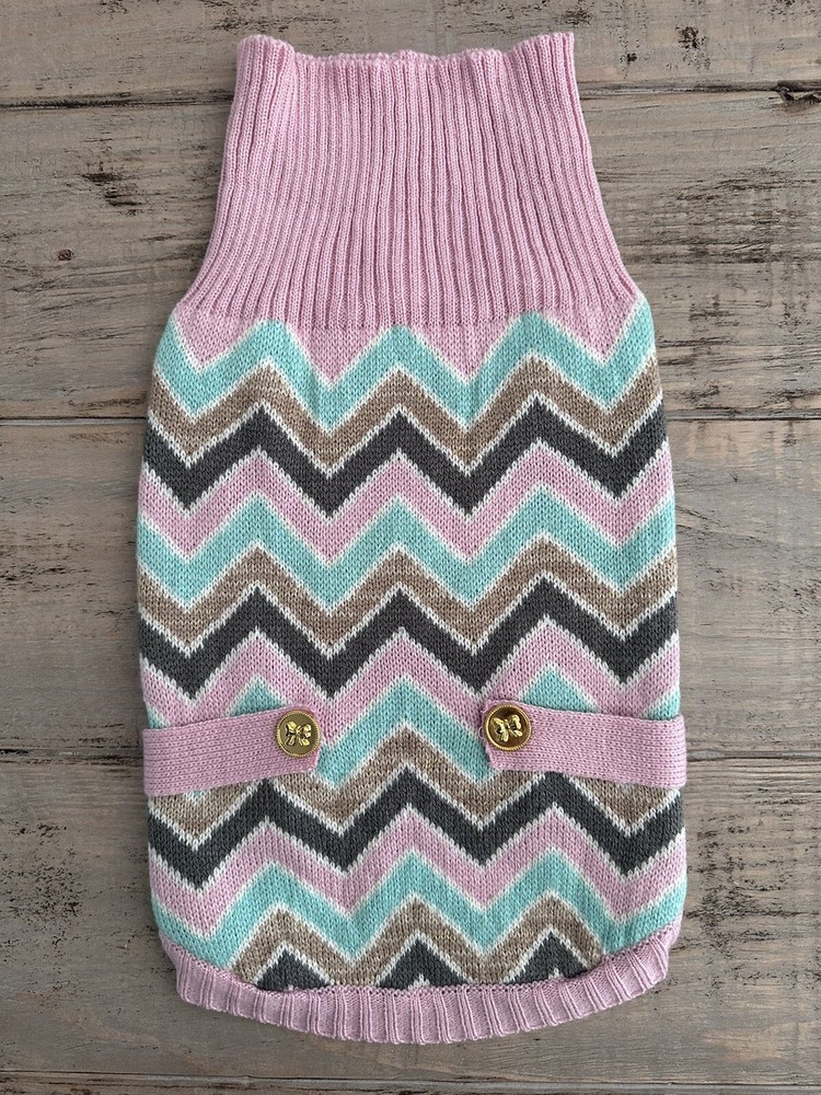 DOG SWEATER Chevron pattern SIZE Medium