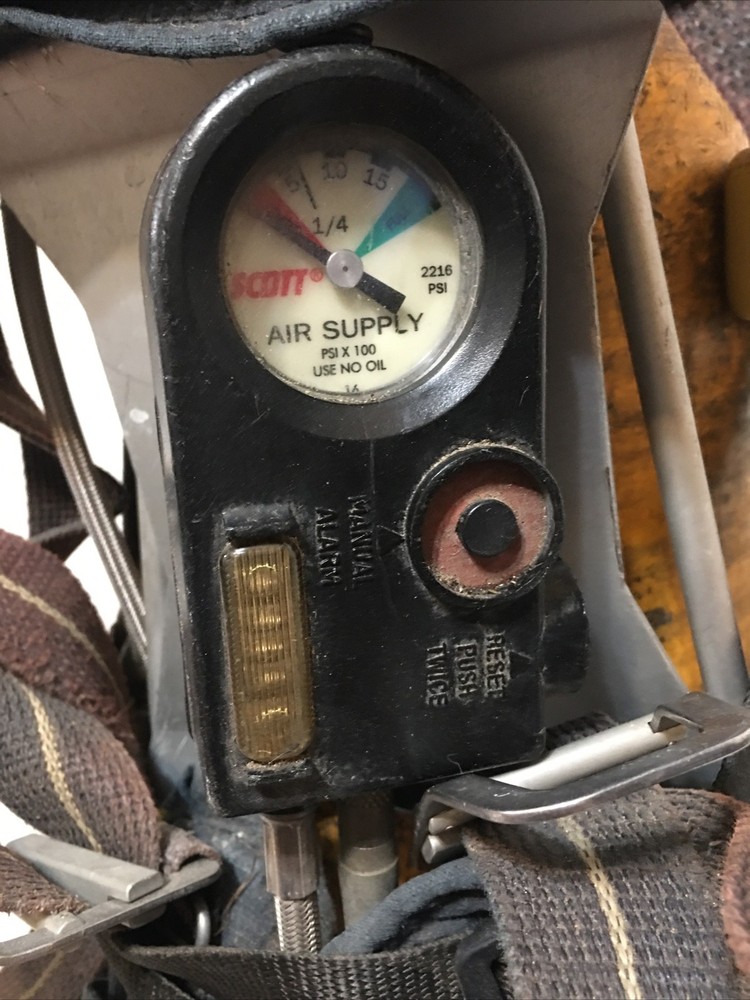 Vintage Firefighter Oxygen Tank And Harness Scott