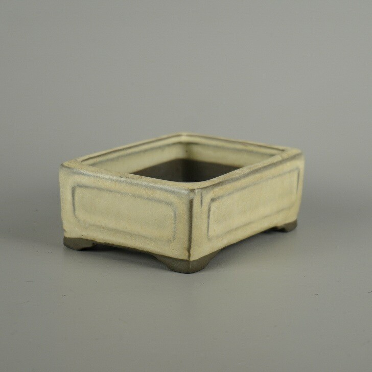 Used Toen Small Bonsai Pot 10.5cm Rectangular Glazed Japanese