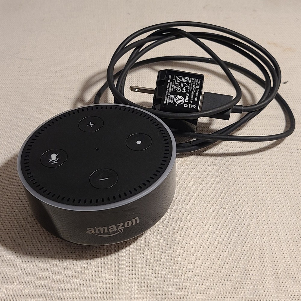 Amazon RS03QR, Amazon Echo Dot 2nd Gen Smart Speaker 1/8" Audio Output Micro USB