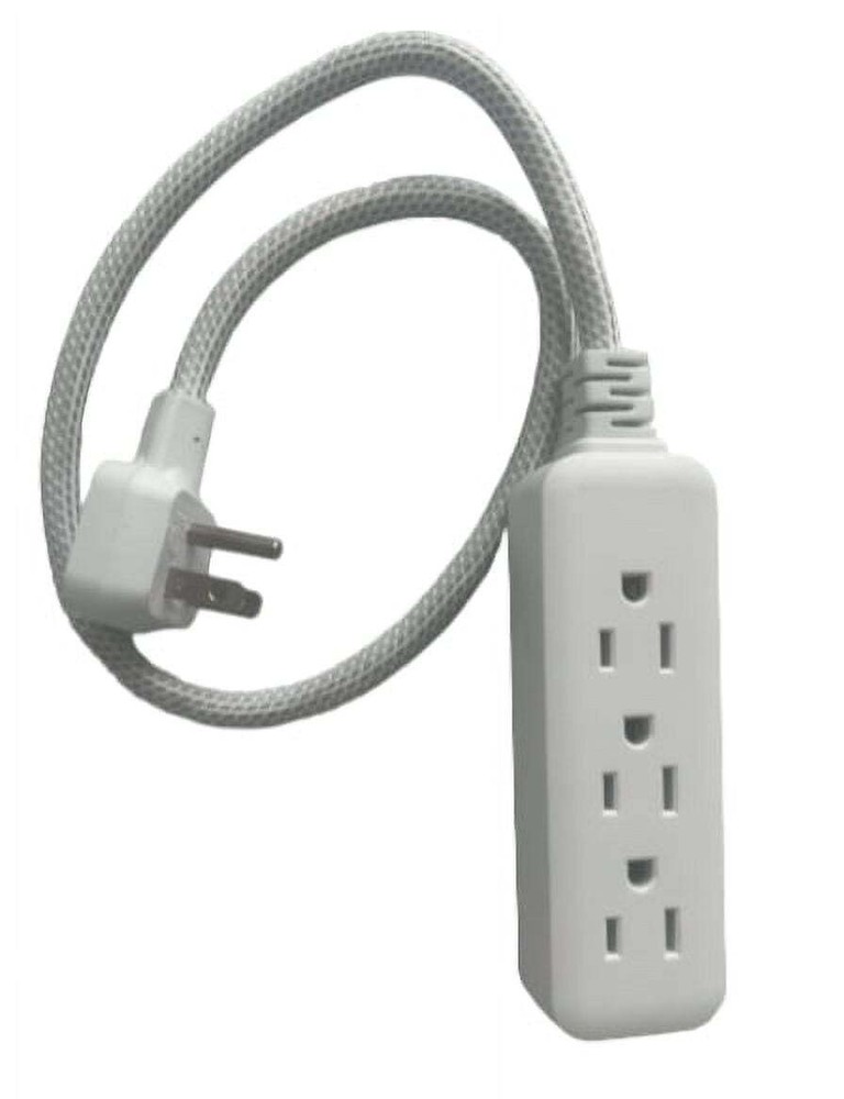 Indoor 3-Outlet 2ft , White