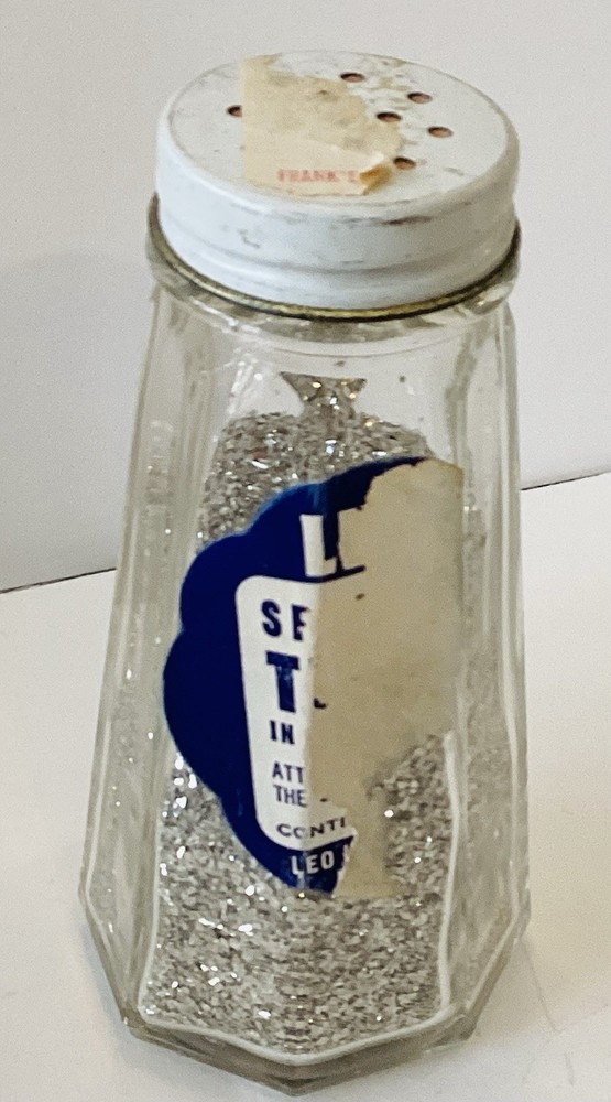 Vintage Bottle Silver Glass Tinsel Glitter