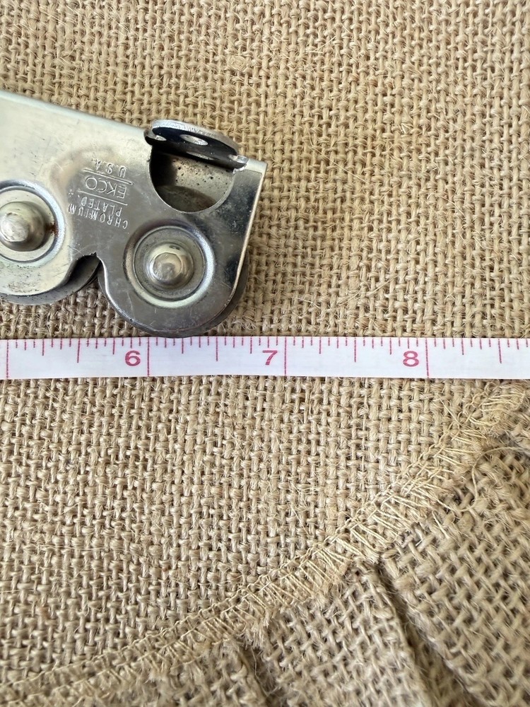 Ecko Vintage Pull Through Chromium Plated Knife Sharpener with Black Handle-EUC