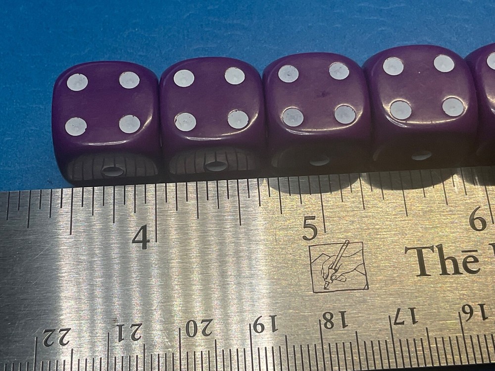 ——6——-PURPLE ROUNDED CORNER DICE ————P—6