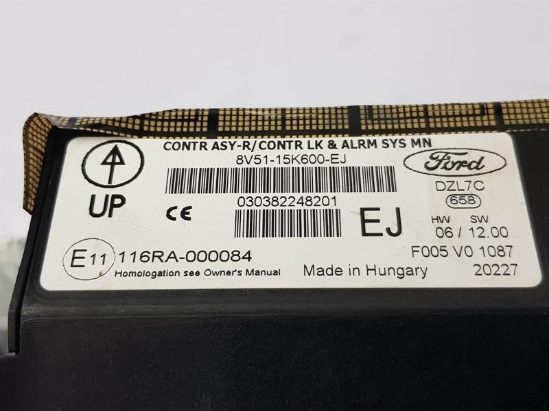 2012 FORD FIESTA CENTRAL LOCKING MODULE 116RA000084