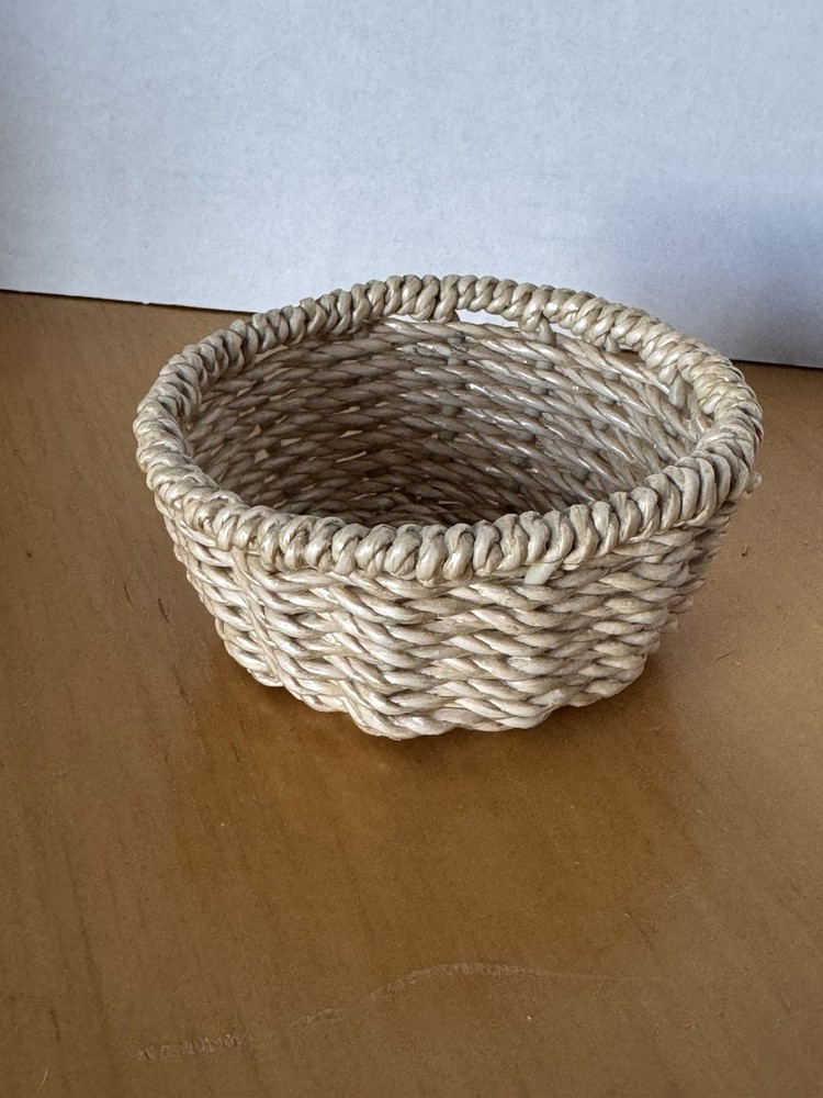 Woven Basket 3” Unknown Material Handmade