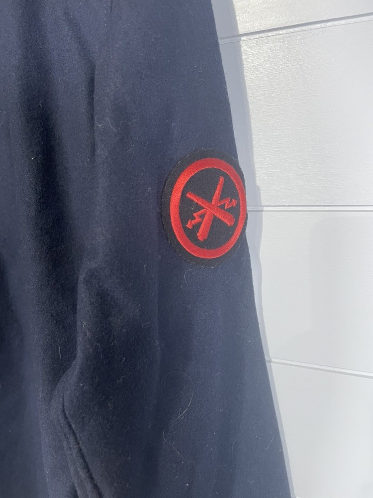 1970s Vintage Soviet Navy Russian Uniform Jacket Coat Pullover Blue Patch