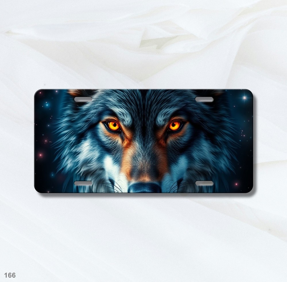 Powerful Wolf License Plate Your Text Front Plate Unique Gift