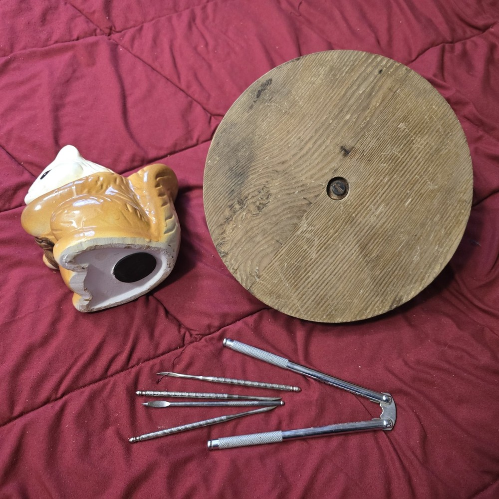 GO NUTS! TWO Vintage Squirrel Nutters-Cracker, Caddy, & Utensils!