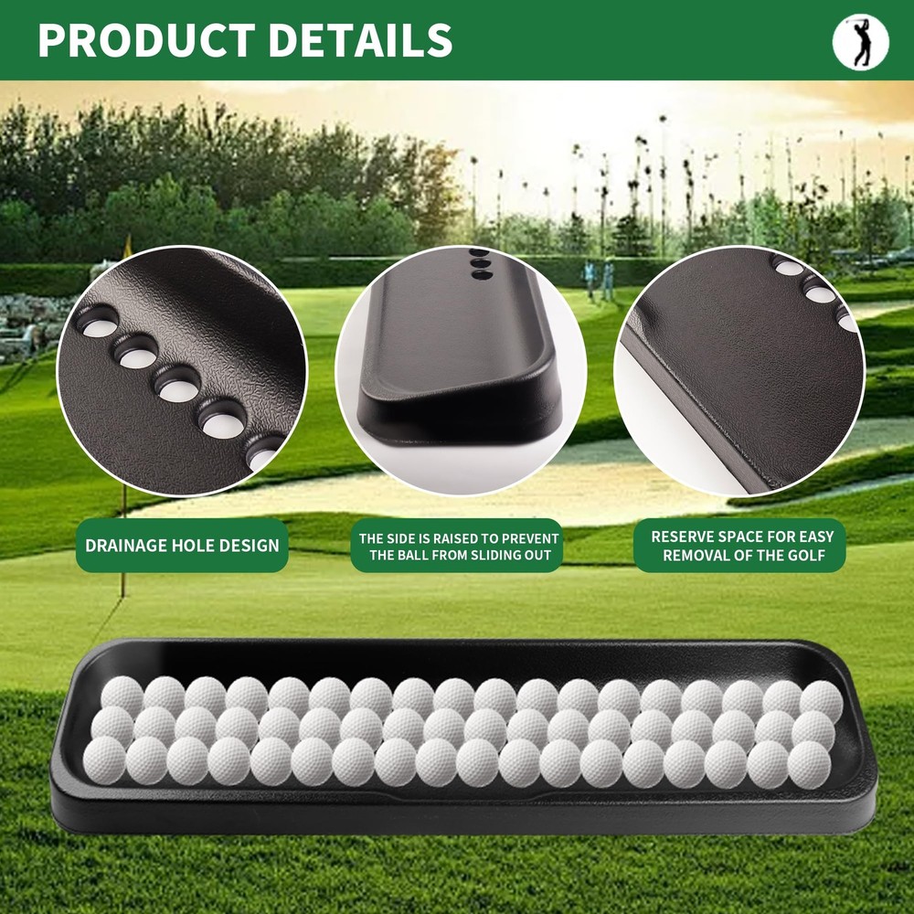 Golf Ball Tray 100 Balls Capacity Swing Tracking Function Hitting Mats