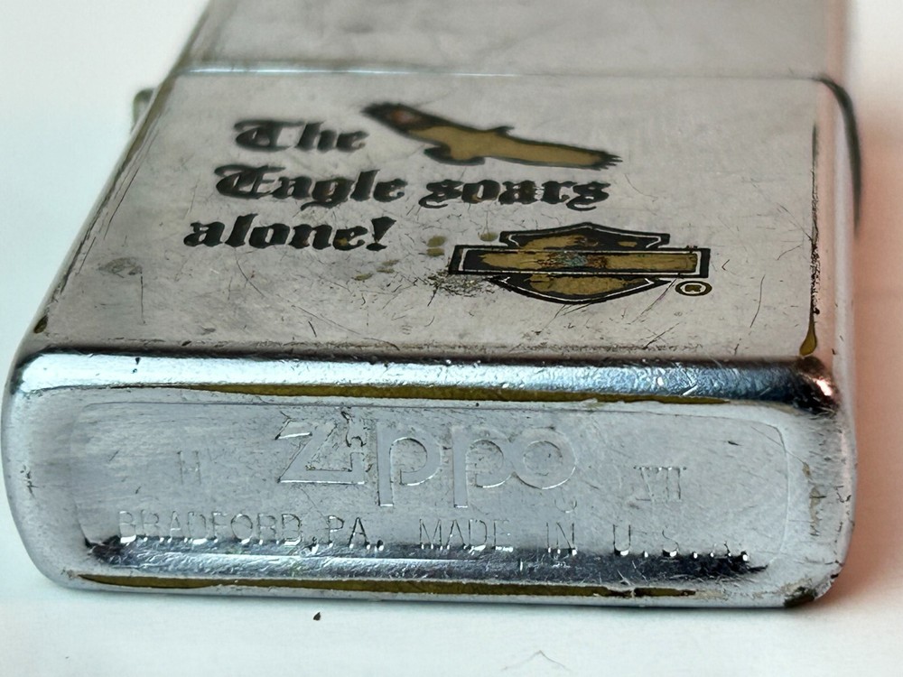 Zippo 1991 Harley Davidson "The Eagle Soars Alone" Cigarette Lighter, Original