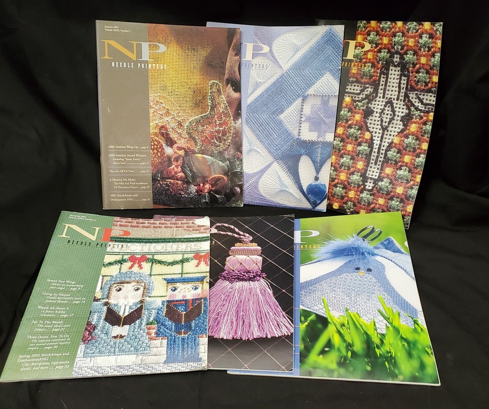 6 NEEDLE POINTERS MAGAZINEs Issue 1,2,3,4,5,6 from 2001 patterns charts projects