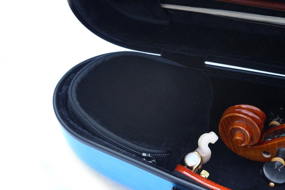 Blue Violin case 4/4 Light Strong Hard Shell Case with Straps 2 PCS Bow Holder