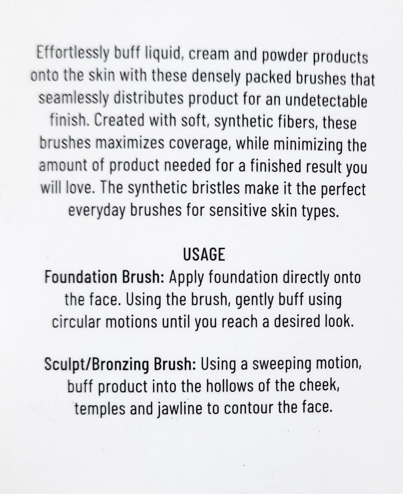 LYS Complexion Brush Duo, Foundation and Sculpting-Bronzing Collection