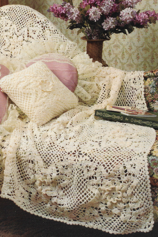 Antique Afghan & Pillow crochet pattern instructions