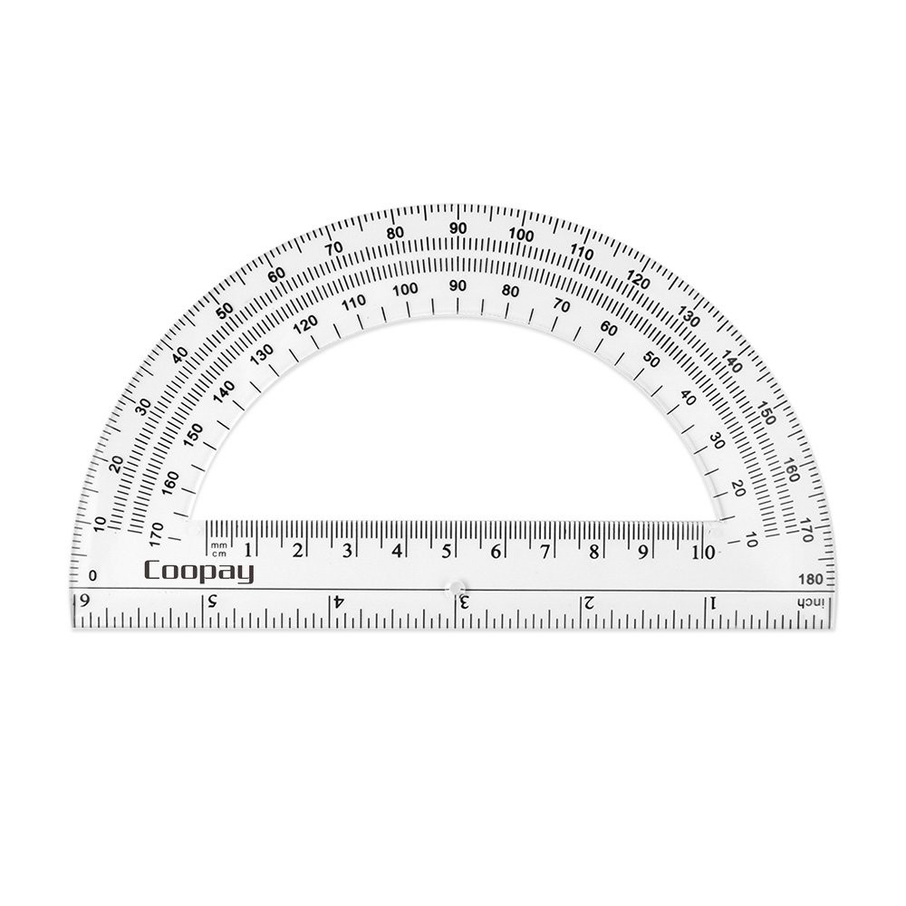 48 Pack Plastic Protractors Student Math Clear Protractor Set 180 Degrees for...