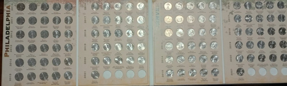 National Park Quarters Folder Complete Set (2010-2021) - 112 Coins P &  D Mints