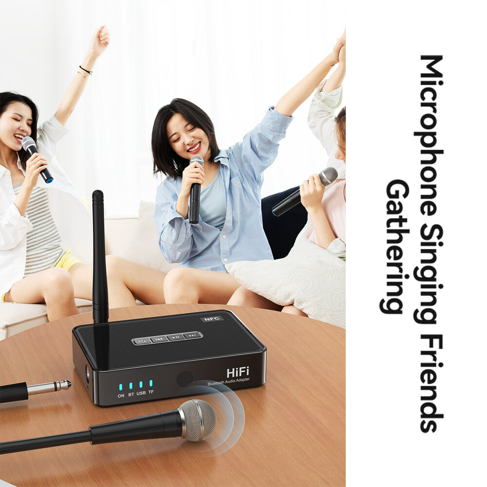 NFC Bluetooth Audio Adapter Receiver Wired Speaker/Amplifier/Microphone/RCA/AUX