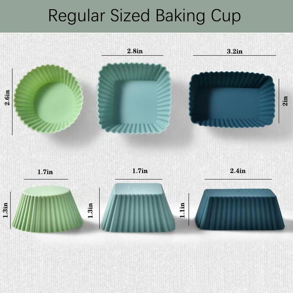 Silicone Cupcake Baking Cups 24 Pack Reusable & Non-stick Muffin Cupcake Line...