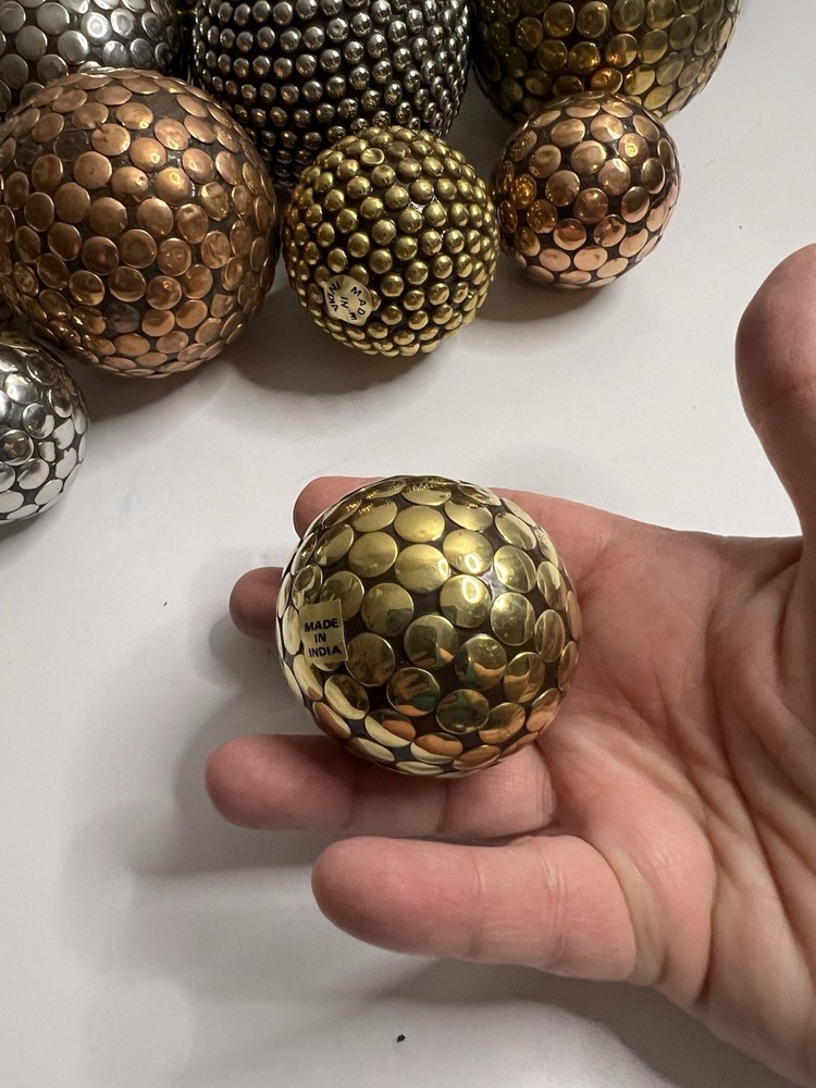 Decorative Brass Balls, Set Of 16￼