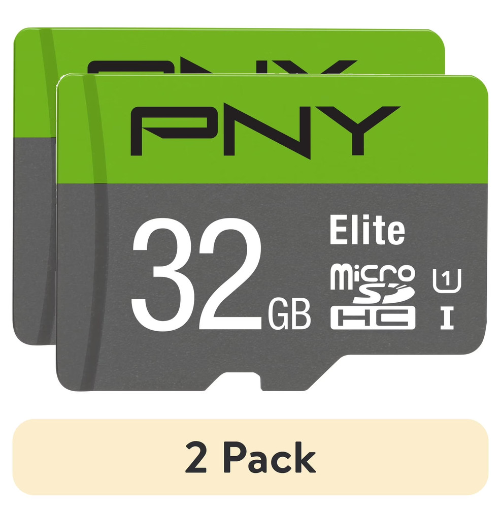 (2 Pack)  Elite 32GB Micro SDHC Flash Memory Card with SD Adapter