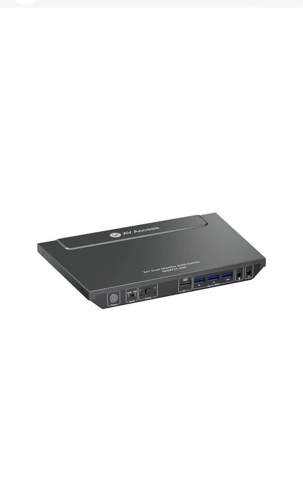 AV Access KVM Switch 2 Monitors 2 Computers, 4 USB, EDID, Fast Hotkey Switch