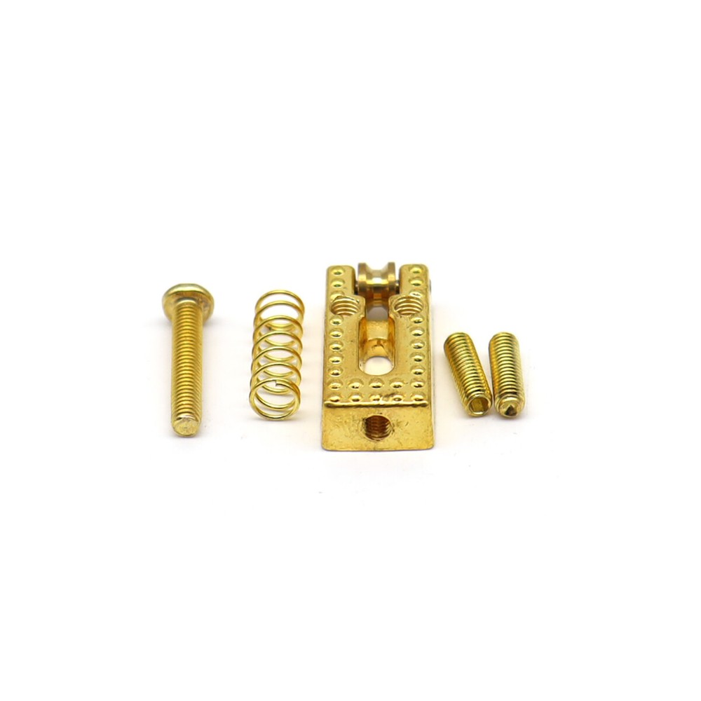 6x Guitar Tremolo/Fixed Hardtail Roller Bridge Saddle w/Decorative Surface Gold