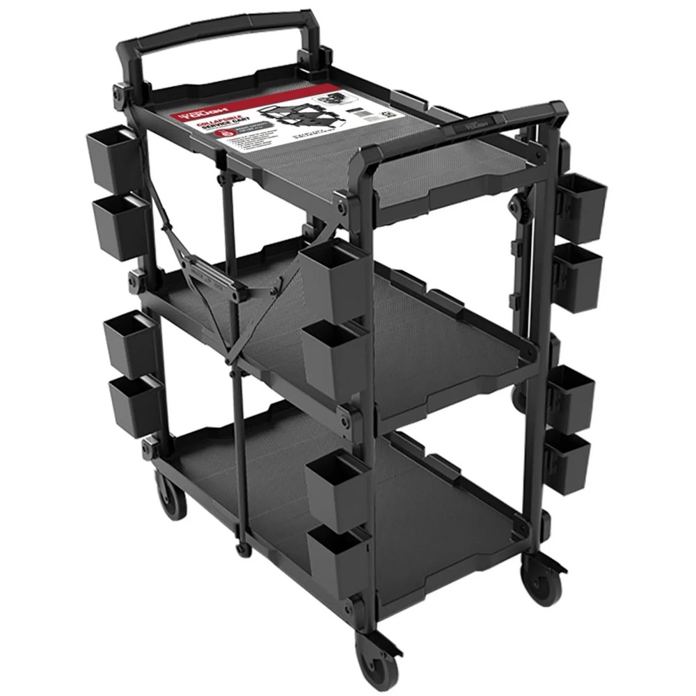 Hyper Tough Hyper Stack New Foldable Collapsible Utility Cart, Black