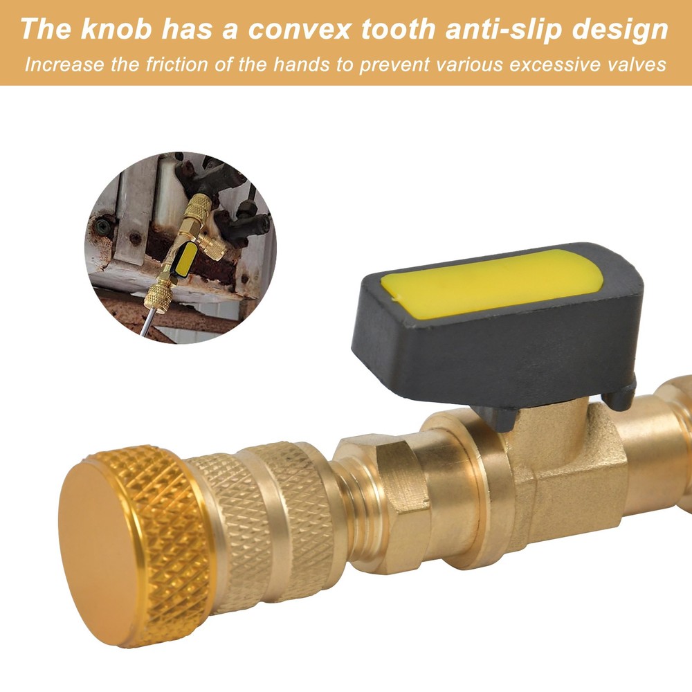 Valve Core Remover Installer Tool & HVAC Service Wrench with Hex Bit Adapter Kit