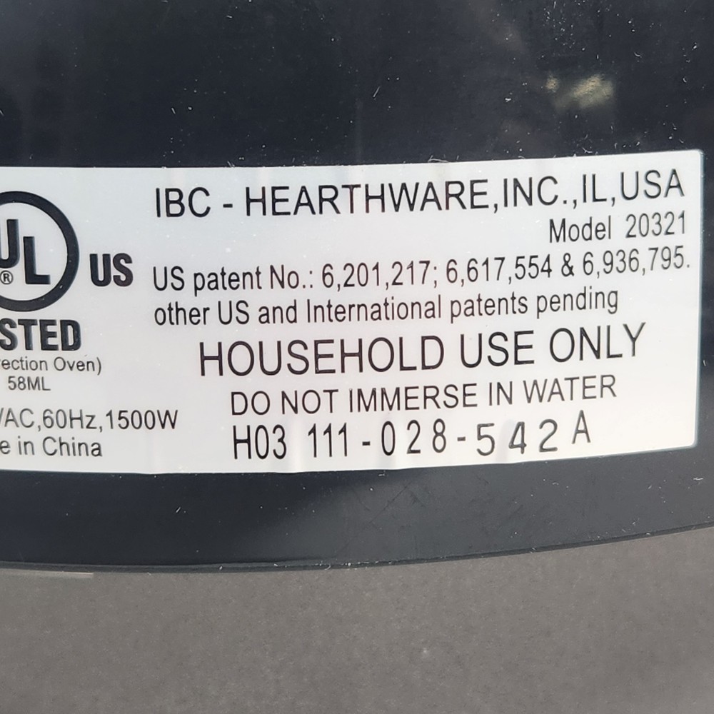 NuWave Pro Infrared Oven 20321 Base Motor Heating Unit Replacement