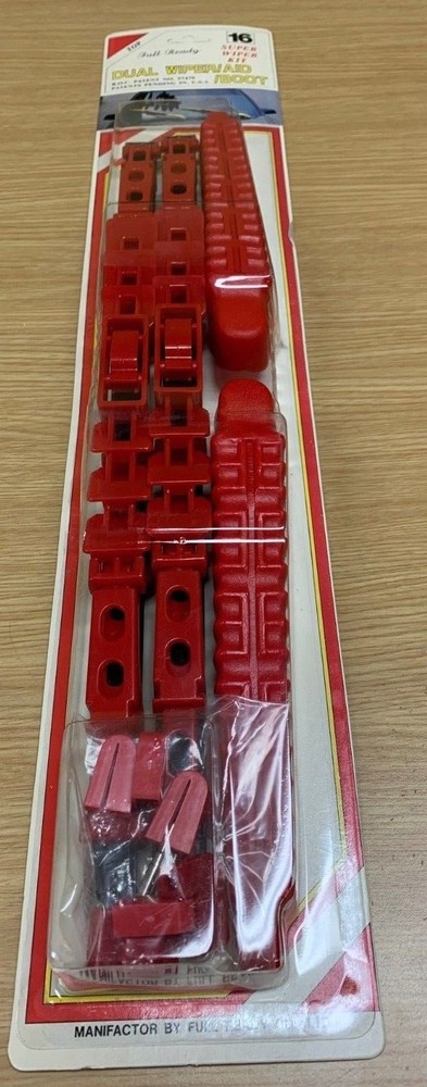 16" INCH RED  DOUBLE BLADE WINDSHIELD WIPER WITH BOOT 2 PC SET ALL SEASONS