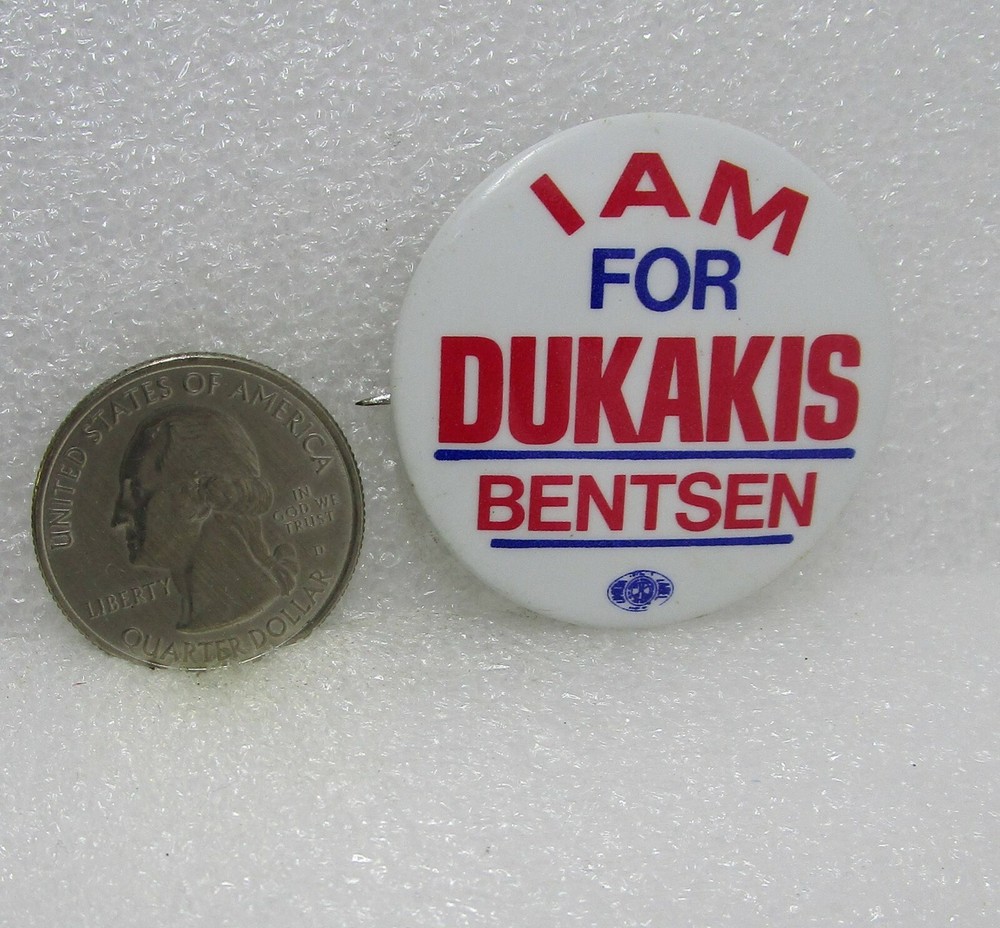 I Am For Dukakis Bentsen Button Pin