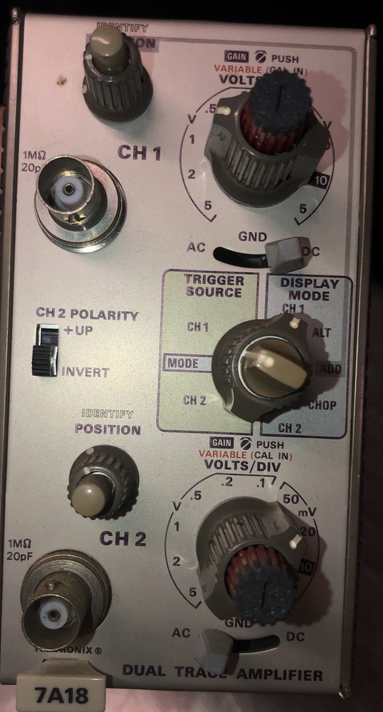 Tekronix Dual Trace Amplifier Module Unit model 7A18
