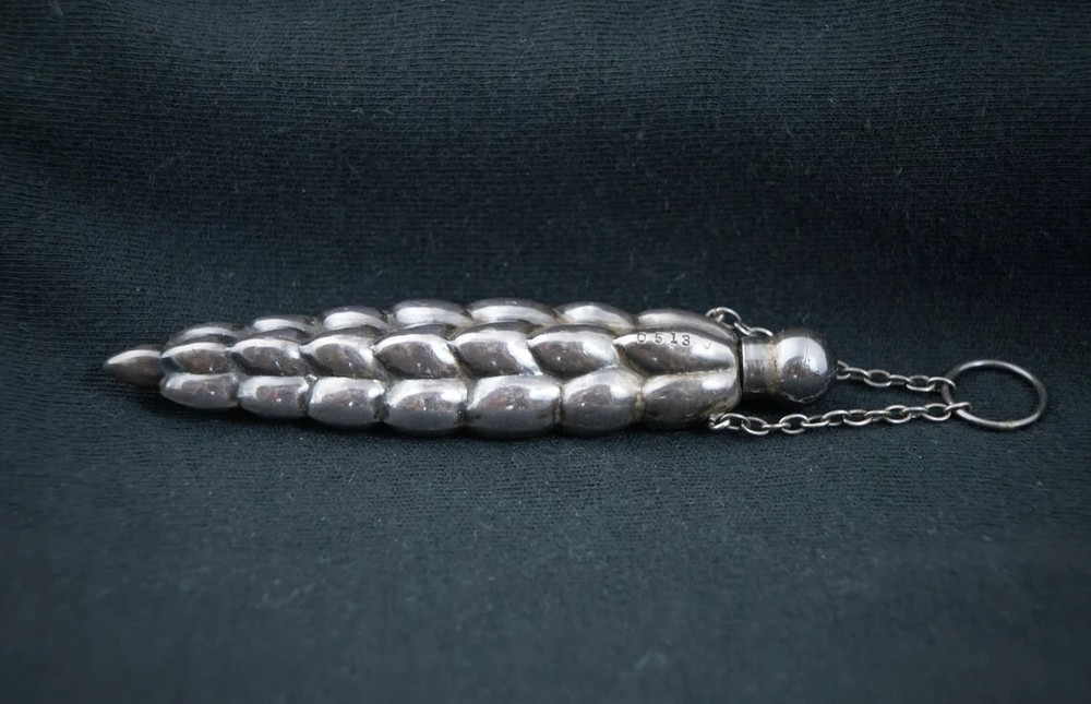 Antique Silver Perfume Bottle  Scent Flask  Pomander