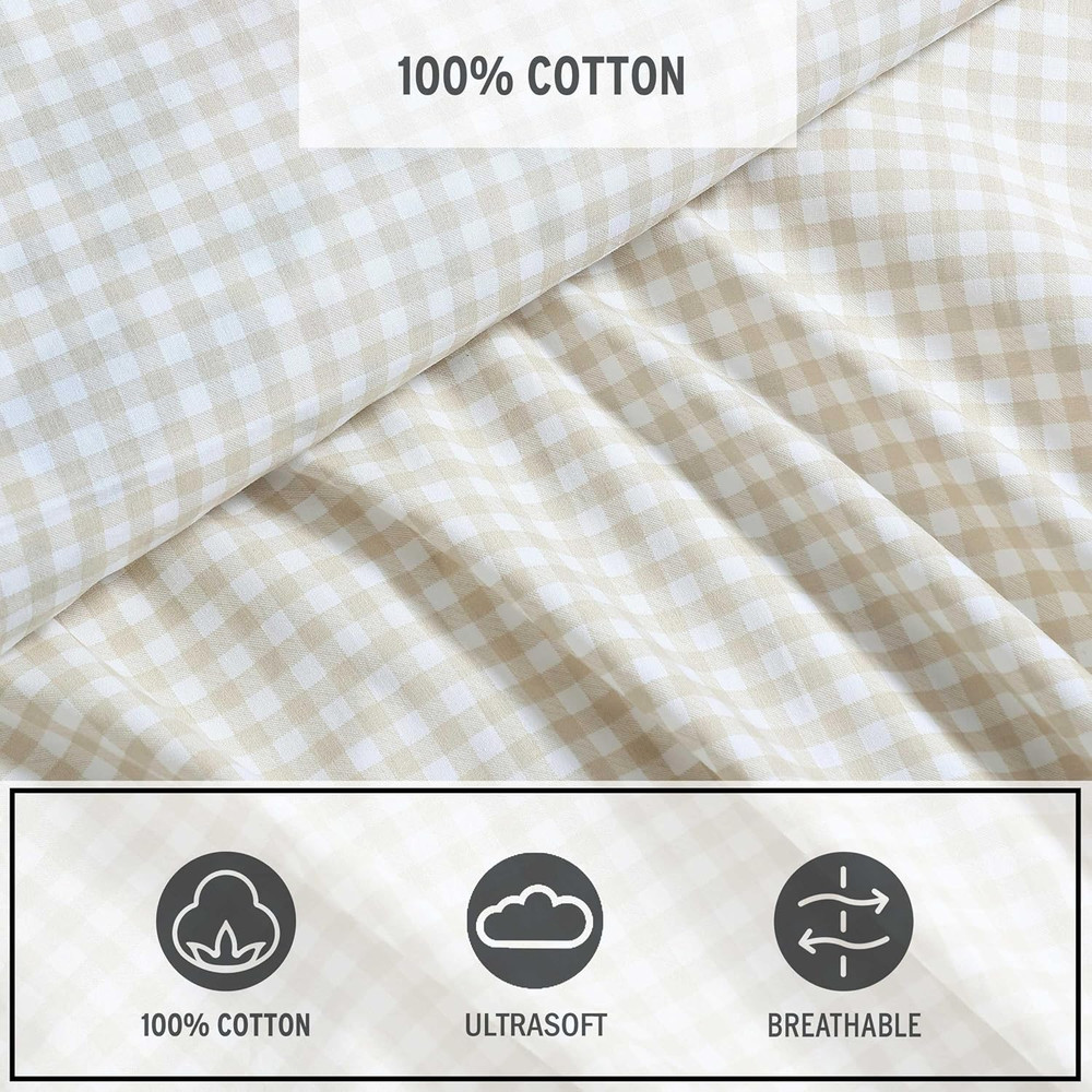 - Sheet Set, Cotton Percale Bedding with Matching Pillowcase, Crisp & Breathable