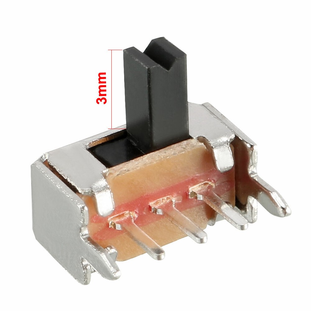 20Pcs 3mm Horizontal Slide Switch SPDT 1P2T 3 Terminals PCB Panel Latching