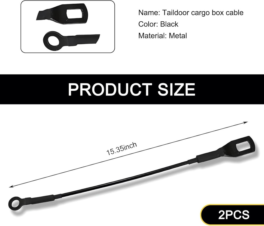 2 PCS Tailgate Cargo Box Pull Cable, 405mm/15.94In Metal Tailgate Pull Cable, Au